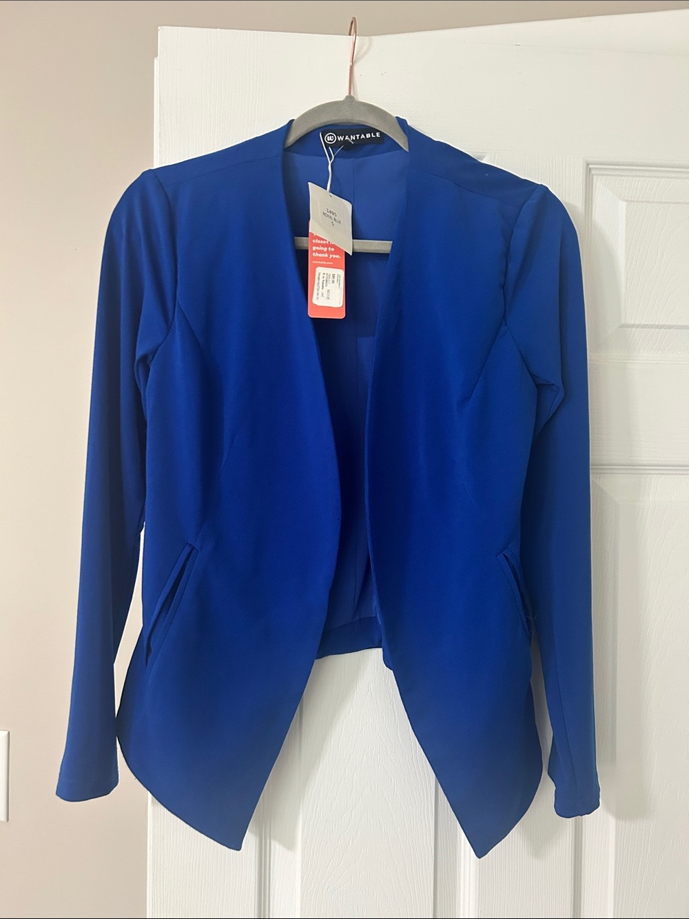 Wantable Women's Royal Blue Open-Front Blazer